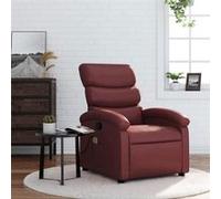 vidaXL Fauteuil de massage, relaxation similicuir bordeaux Rouge G