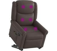 vidaXL Fauteuil de massage, relaxation similicuir brillant marron Marron G