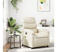 vidaXL Fauteuil de massage, relaxation similicuir crÃme Beige G