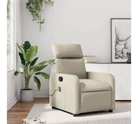 vidaXL Fauteuil de massage, relaxation similicuir crÃme Beige G