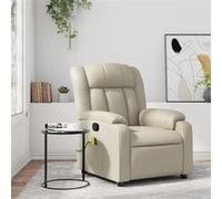 vidaXL Fauteuil de massage, relaxation similicuir crÃme Beige G