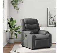 Vidaxl Fauteuil De Massage Inclinable Gris Similicuir Gris