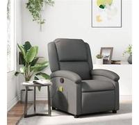 vidaXL Fauteuil de massage, relaxation similicuir gris Gris G
