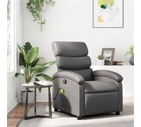 vidaXL Fauteuil de massage, relaxation similicuir gris Gris G