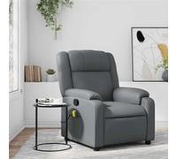 vidaXL Fauteuil de massage, relaxation similicuir gris Gris G