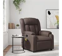 vidaXL Fauteuil de massage, relaxation similicuir marron Marron G
