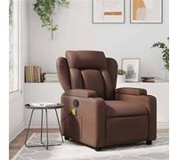 vidaXL Fauteuil de massage, relaxation similicuir marron Marron G