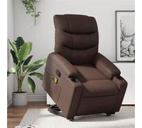 vidaXL Fauteuil de massage, relaxation similicuir marron Marron G