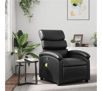 vidaXL Fauteuil de massage, relaxation similicuirnoir Noir G
