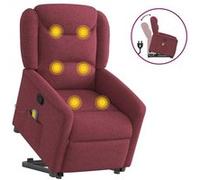 vidaXL Fauteuil de massage, relaxation tissu bordeaux Rouge G