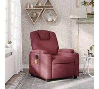 vidaXL Fauteuil de massage, relaxation tissu bordeaux Rouge G