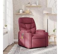 vidaXL Fauteuil de massage, relaxation tissu bordeaux Rouge G