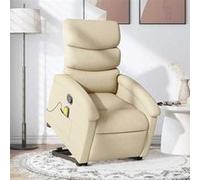 Vidaxl Fauteuil Inclinable De Massage Crème Tissu