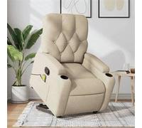 Vidaxl Fauteuil Inclinable De Massage Crème Tissu