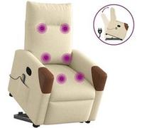 vidaXL Fauteuil de massage, relaxation tissu crème Crème G