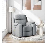 vidaXL Fauteuil de massage, relaxation tissu gris clair Gris clair G