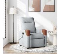 vidaXL Fauteuil de massage, relaxation tissu gris clair Gris G
