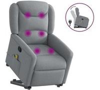 vidaXL Fauteuil de massage, relaxation tissu gris clair Gris G