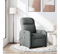 vidaXL Fauteuil de massage, relaxation tissu gris foncé Gris G