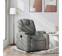 vidaXL Fauteuil de massage, relaxation tissu gris foncé Gris G