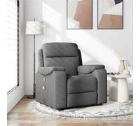 vidaXL Fauteuil de massage, relaxation tissu gris foncé Gris G