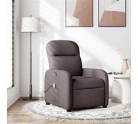 vidaXL Fauteuil de massage, relaxation tissu marron foncé Marron G