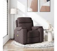 vidaXL Fauteuil de massage, relaxation tissu marron foncé Marron G