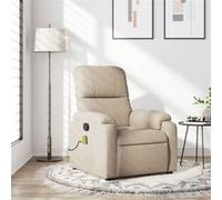 vidaXL Fauteuil de massage, relaxation tissu microfibre crème Beige G
