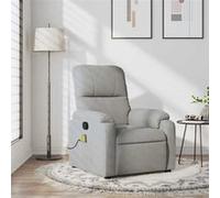 vidaXL Fauteuil de massage, relaxation tissu microfibre gris clair Gris G