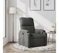 vidaXL Fauteuil de massage, relaxation tissu microfibre gris foncé Gris G