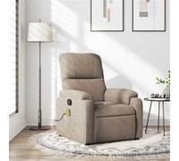 vidaXL Fauteuil de massage, relaxation tissu microfibre taupe Or G