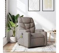 vidaXL Fauteuil de massage, relaxation tissu taupe Gris G