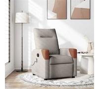 vidaXL Fauteuil de massage, relaxation tissu taupe Gris G