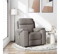 vidaXL Fauteuil de massage, relaxation tissu taupe Gris G