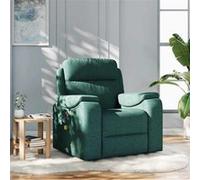 vidaXL Fauteuil de massage, relaxation tissu vert foncé Vert G