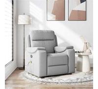 vidaXL Fauteuil de massage, relaxation tissu wolk gris Gris G