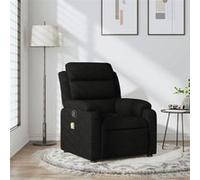 vidaXL Fauteuil de massage inclinable - Chaise de relaxation, repose-pieds, tissu noir