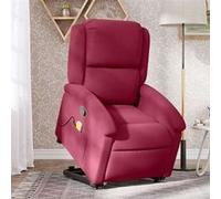 vidaXL Fauteuil de massage, relaxation velours bordeaux Rouge G