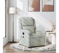 vidaXL Fauteuil de massage, relaxation velours gris clair Gris G