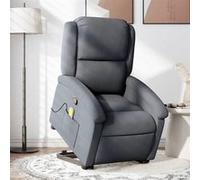 vidaXL Fauteuil de massage, relaxation velours gris foncé Gris G