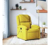 vidaXL Fauteuil de massage inclinable velours avec accoudoirs rembourrés Jaune