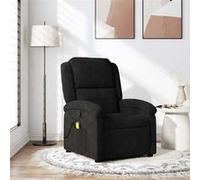 vidaXL Fauteuil de massage, relaxation velours noir Noir G