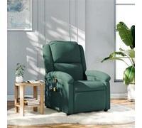 vidaXL Fauteuil de massage, relaxation velours vert foncé Vert G