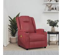 Vidaxl Fauteuil De Massage Rouge Bordeaux Similicuir Rouge