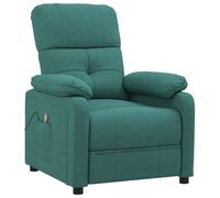 vidaXL Fauteuil de massage moderne avec accoudoirs, dossier et repose-pied, tissu vert foncé