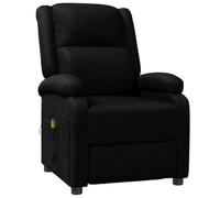 vidaXL Fauteuil de massage - Chaise de relaxation avec accoudoirs et repose-pied - Noir similicuir