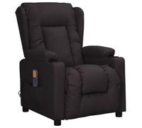vidaXL Fauteuil de Massage, Siège Inclinable avec Dossier et Repose-Pied Réglables, Chaise de Salle de Séjour Salon Intérieur, Noir Similicuir