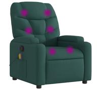 vidaXL Fauteuil de massage vert foncé Tissu