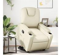 vidaXL Fauteuil inclinable de relaxation, dossier et repose-pied réglables, crème similicuir