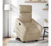 vidaXL Fauteuil de relaxation inclinable tissu crème Beige G